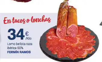 Supermercados Plaza Fermín Ramos Lomo bellota raza ibérica 50% oferta