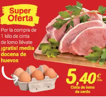 Supermercados Plaza Cinta De Lomo de cerdo oferta