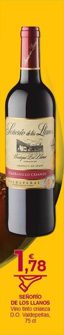 CashDiplo Señorio de los llanos vino tinto crianza d.o. valdepeñas oferta