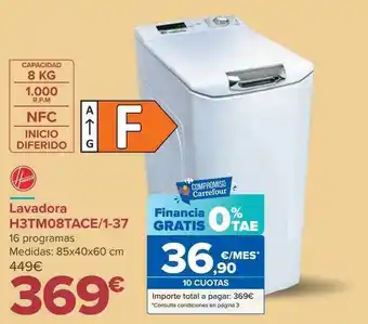 Carrefour Lavadora h3tm08tace 1-37 hoover oferta