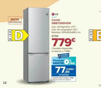 Carrefour Lg combi gbb72nsvgn oferta
