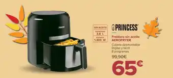 Carrefour Freidora sin aceite aerofryer princess oferta