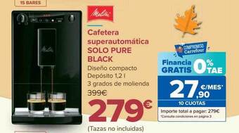 Carrefour Cafetera superautomática solo pure black melitta oferta
