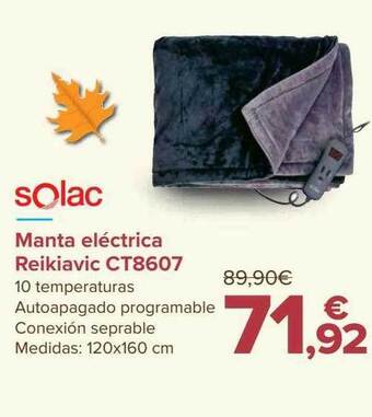 Carrefour Solac manta eléctrica reikiavic ct8607 oferta