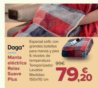 Carrefour Daga manta eléctrica relax suave plus oferta
