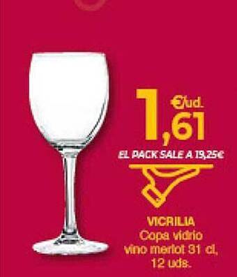 CashDiplo Vicrilia copa vidrio vino merlot oferta