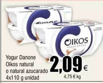 FROIZ Yogur danone oikos natural o natural azucarado oferta