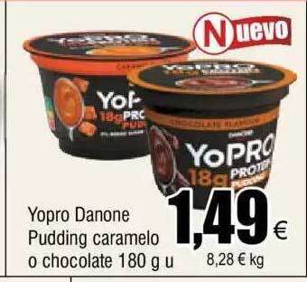 FROIZ Yopro danone pudding caramelo o chocolate oferta