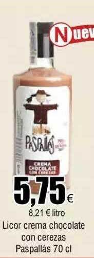 FROIZ Licor crema chocolate con cerezas paspallás oferta