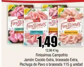 FROIZ Finíssimas campofrío jamón cocido extra braseado extra pechuga de pavo o braseada oferta