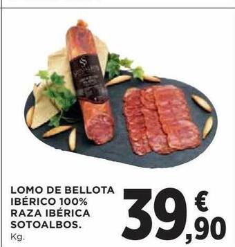 Hipercor Lomo de bellota ibérico 100% raza ibérica sotoalbos kg oferta