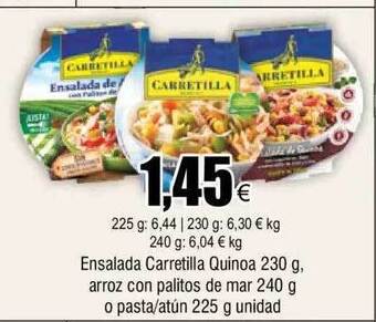 FROIZ Ensalada carretilla quinoa arroz con palitos de mar o pasta-atún oferta