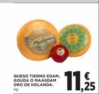 Hipercor Queso tierno edam gouda o maasdam oro de holanda oferta