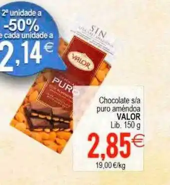 Chocolate puro améndoa valor