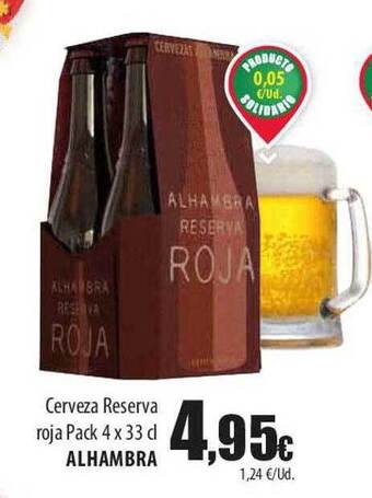 SPAR Lanzarote Cerveza reserva roja pack 4 alhambra oferta