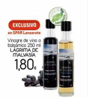 SPAR Lanzarote Vinagre de vino o balsámico lágrima de malvasía oferta