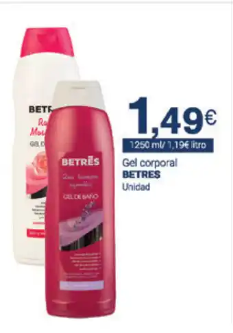 Supermercados Plaza Betres Gel Corporal 1250ml oferta