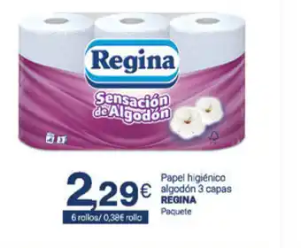 Supermercados Plaza Regina Papel Higienico algodón 3 capas 6 rollos oferta