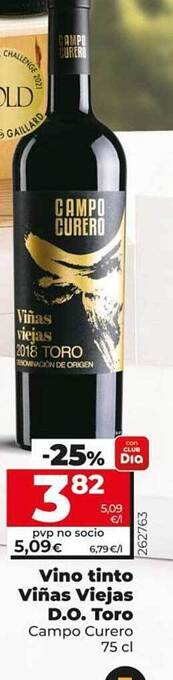 Dia Vino tinto viñas viejas d.o. toro campo curero oferta