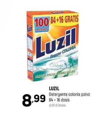 Coviran Luzil detergente colonia polvo 84 + 16 dosis oferta