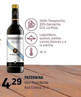 Coviran Paternina vino rioja banda azul crianza oferta