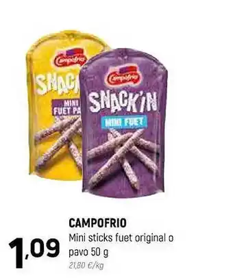 Coviran Campofrio mini sticks fuet original o pavo oferta