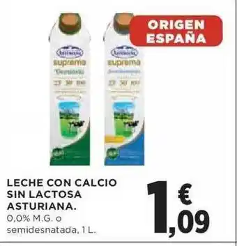 El Corte Inglés Leche con calcio sin lactosa asturiana oferta
