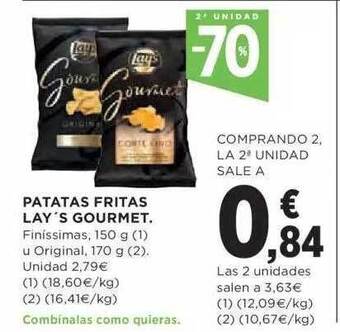 El Corte Inglés 2a unidad -70% patatas fritas lay's gourmet oferta