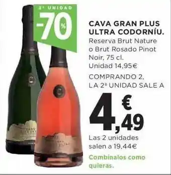 El Corte Inglés 2a unidad -70% cava gran plus ultra codorniu oferta