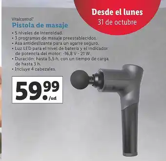 Lidl Vitalcontrol pistola de masaje oferta