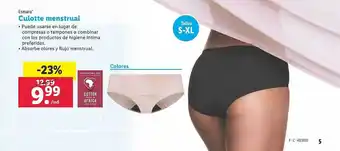 Lidl Esmara culotte menstrual oferta
