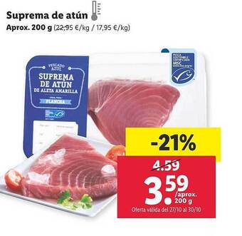 Lidl Suprema de atún oferta