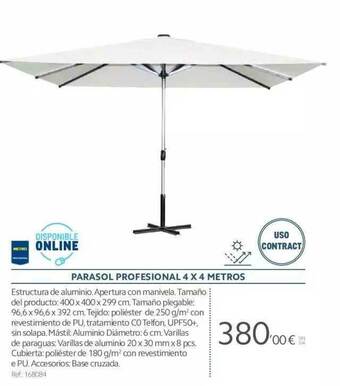 Parasol profesional 4x4 metros