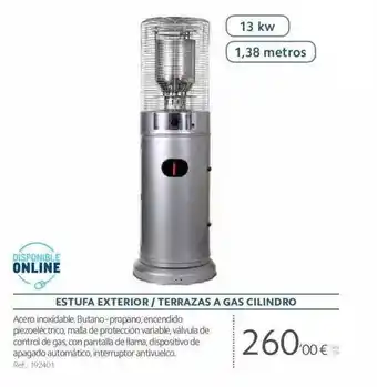Makro Estufa exterior terrazas a gas cilindro oferta
