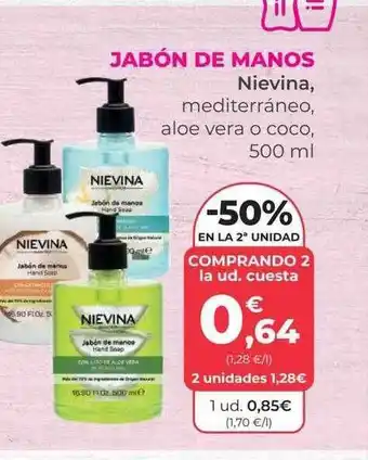 SPAR Gran Canaria -50% en la 2da unidad jabón de manos nievina oferta
