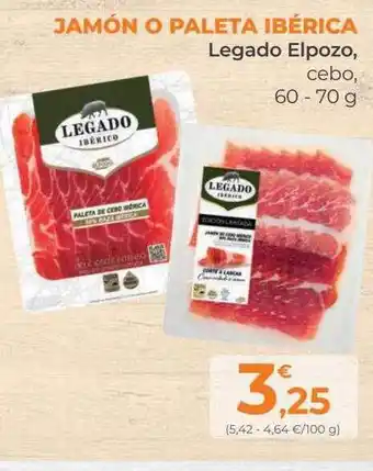 SPAR Gran Canaria Jamón o paleta ibérica legado elpozo oferta