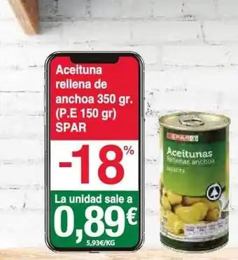 Spar La Palma Aceituna rellena de anchoa spar oferta