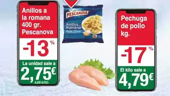 Spar La Palma Anillos a la romana pescanova pechuga de pollo oferta