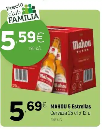 Coviran Mahou 5 Estrellas Cerveza 25clx12u oferta