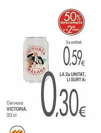 Valvi Supermercats 50% descompte a la 2a unitat cervesa victoria oferta