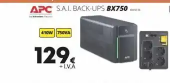 Ecomputer 410w 750va 129€ +i.v.a apc s.a.i. back-ups bx750 byder elec oferta