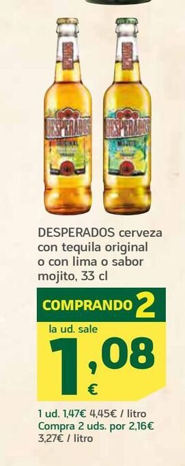 HiperDino Cerveza desperados oferta