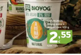 HiperDino Yogur ecológico naturgreen oferta