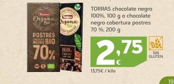 HiperDino Chocolate negro torras oferta