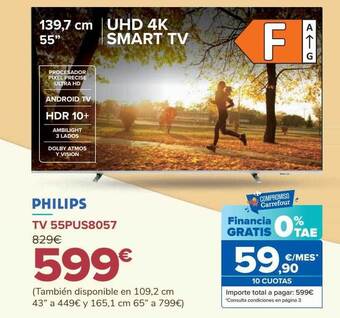 Carrefour Philips tv 55pus8057 oferta
