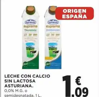 Hipercor Leche con calcio sin lactosa asturiana oferta