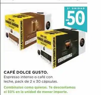 Hipercor 2a unidad -50% café dolce gusto oferta