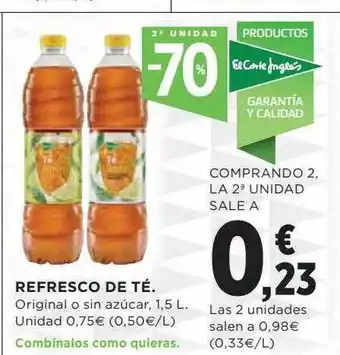Hipercor 2a unidad -70% refresco de té oferta