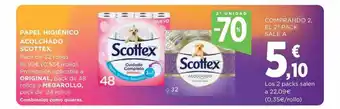 Hipercor 2a unidad -70% papel higiénico acolchado scottex oferta