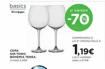 Hipercor 2a unidad -70% copa gin tonic bohemia tenea oferta
